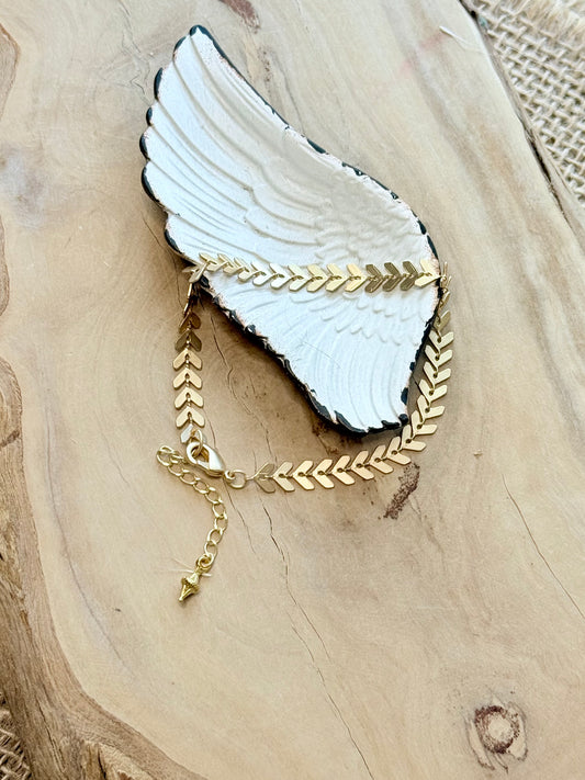 Matte Gold Chevron Chain Bracelet