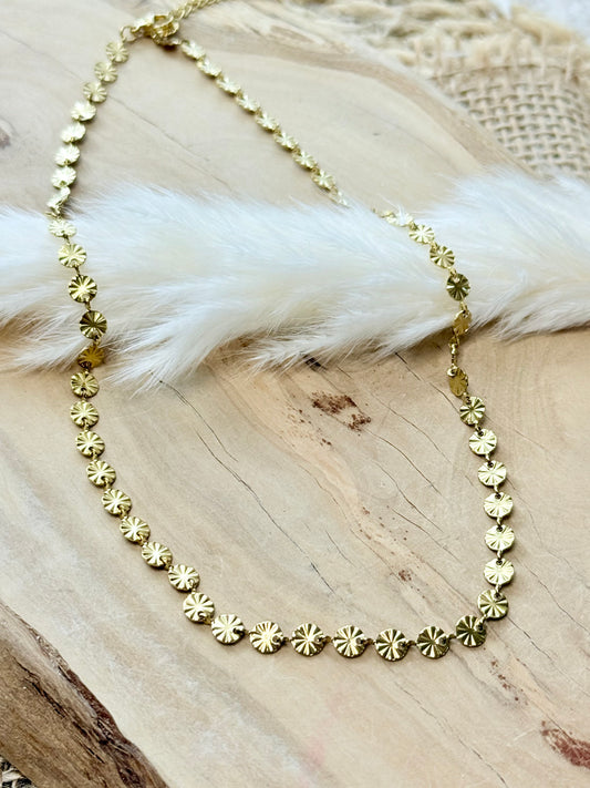 Sunburst Sequin Chain Necklace