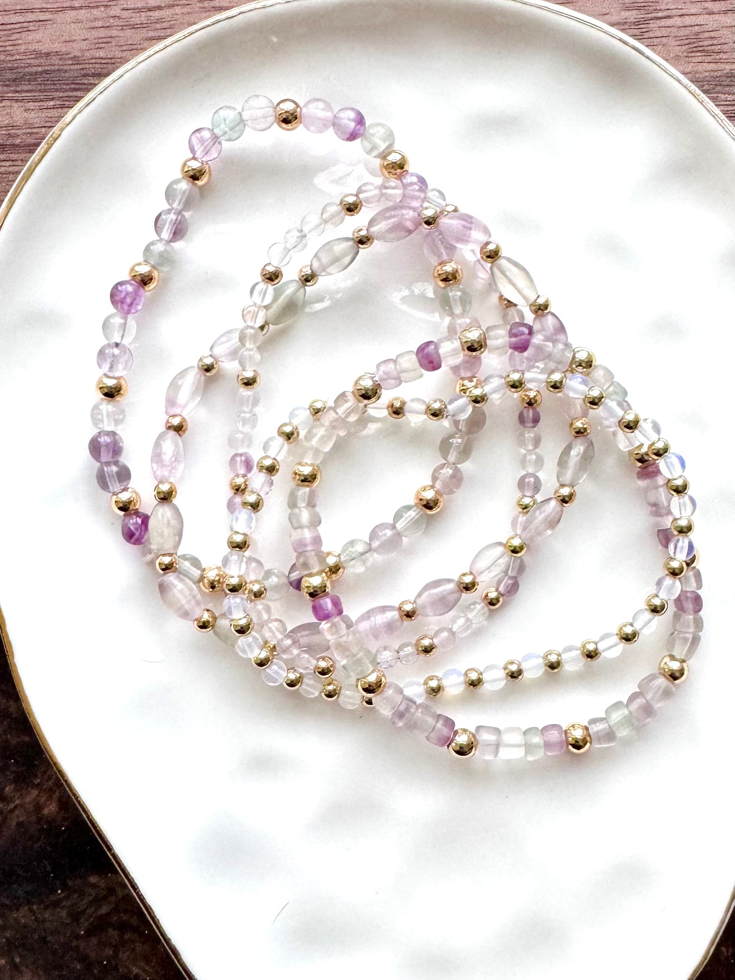 Fluorite + Gold Stack (5-stack)