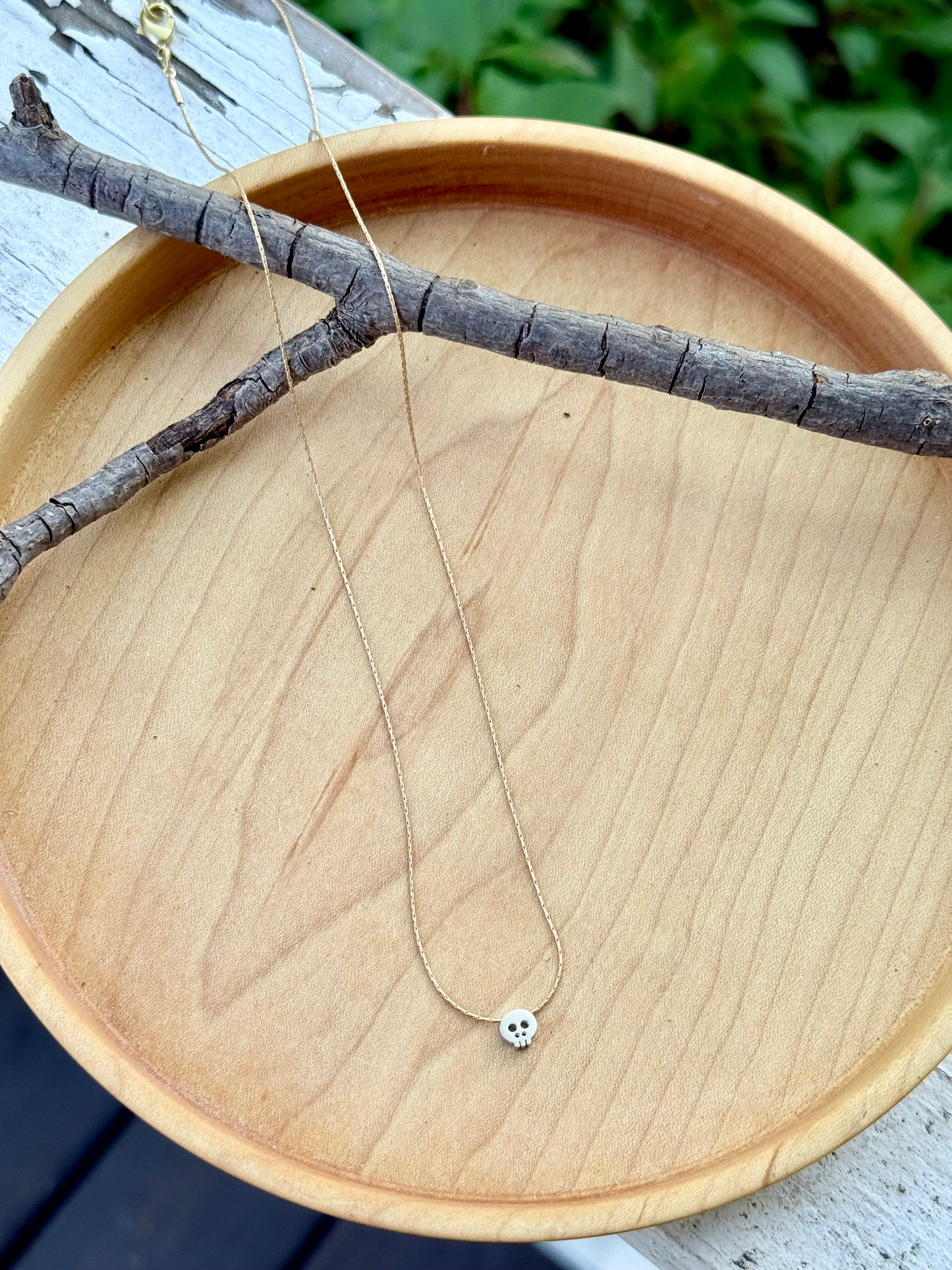 Itty Bitty Mixed Metal Skull Necklace