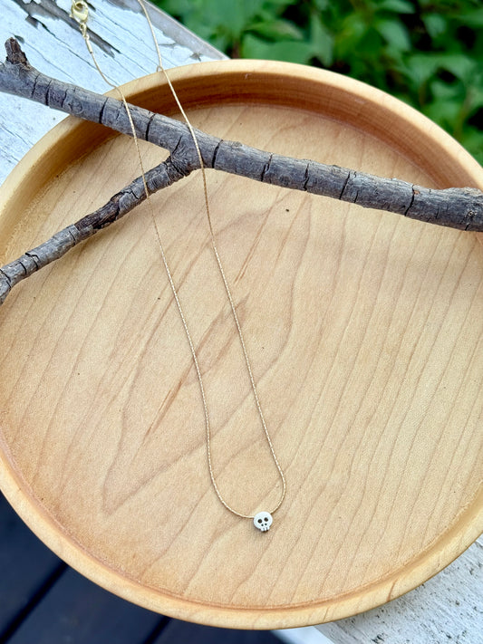 Itty Bitty Mixed Metal Skull Necklace
