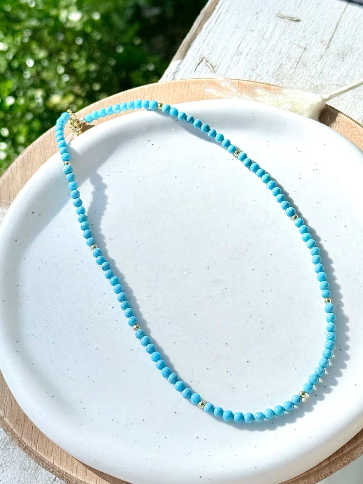 Luxe Sleeping Beauty Turquoise + Gold Necklace