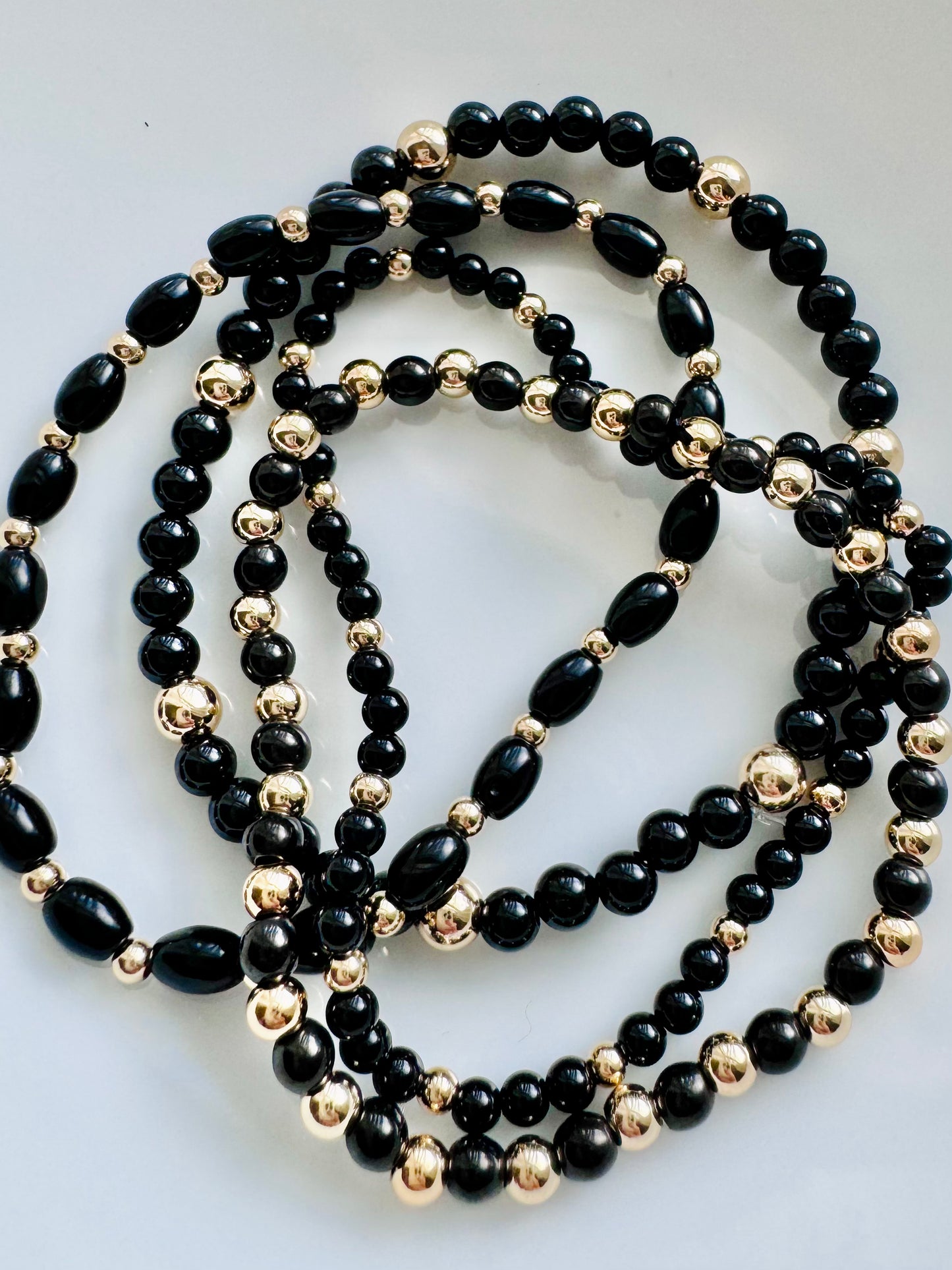 Black Onyx + Gold Stack (4-stack)