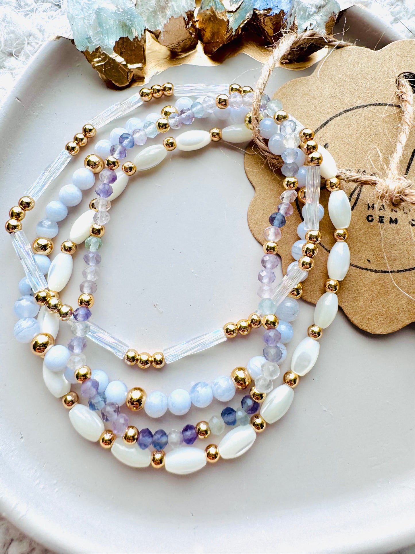 Blue + Purple in Gold Stack (4-stack)