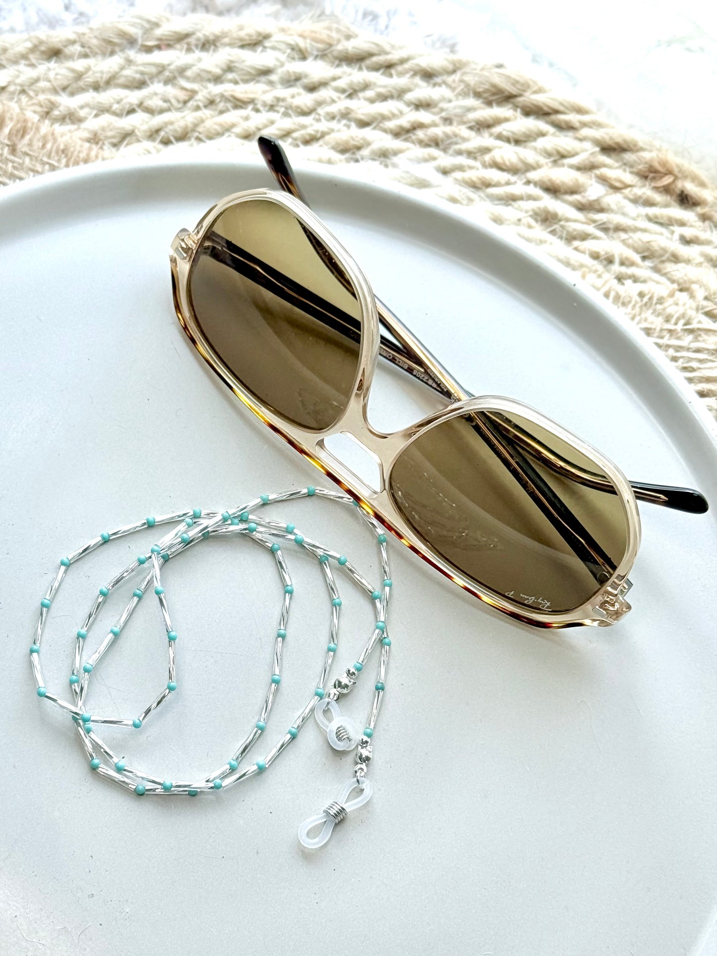 Turquoise + Silver Glasses Strap