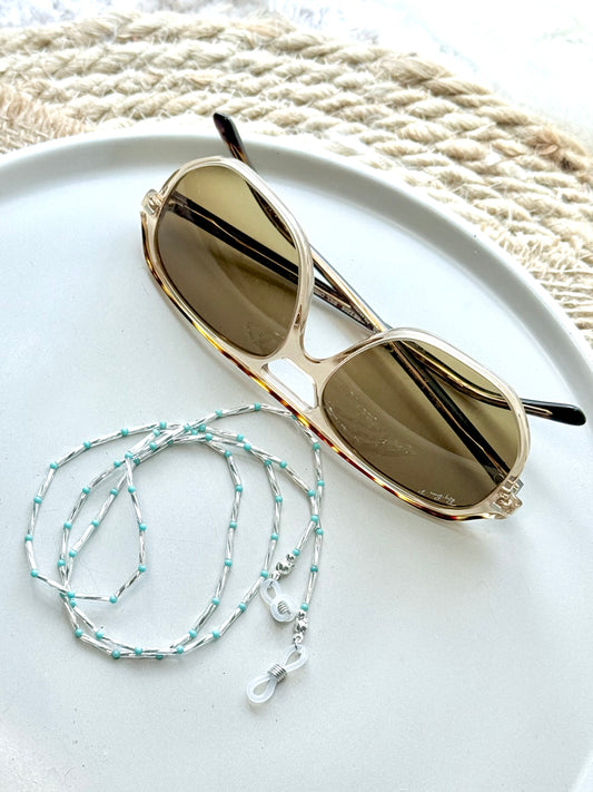 Turquoise + Silver Glasses Strap