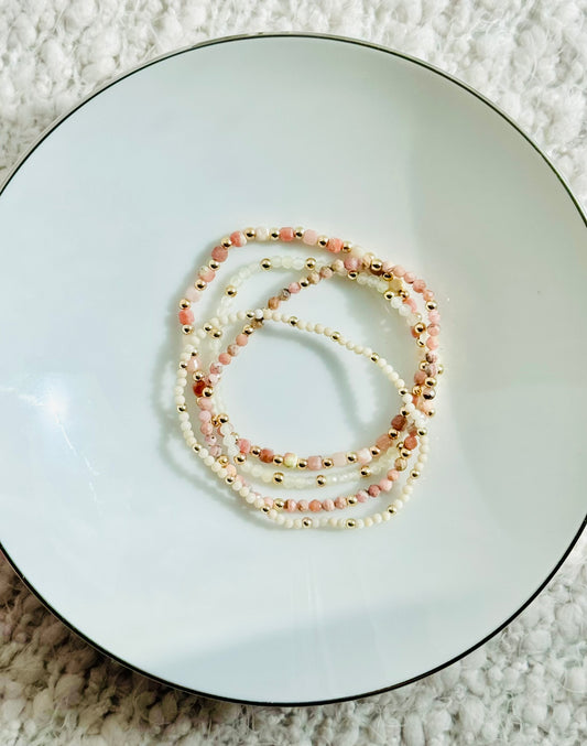 Pink + Cream in Gold Stack (4-stack)