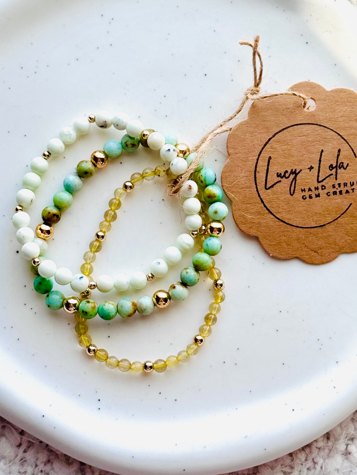 Green + Yellow in Gold Stack (3-stack)