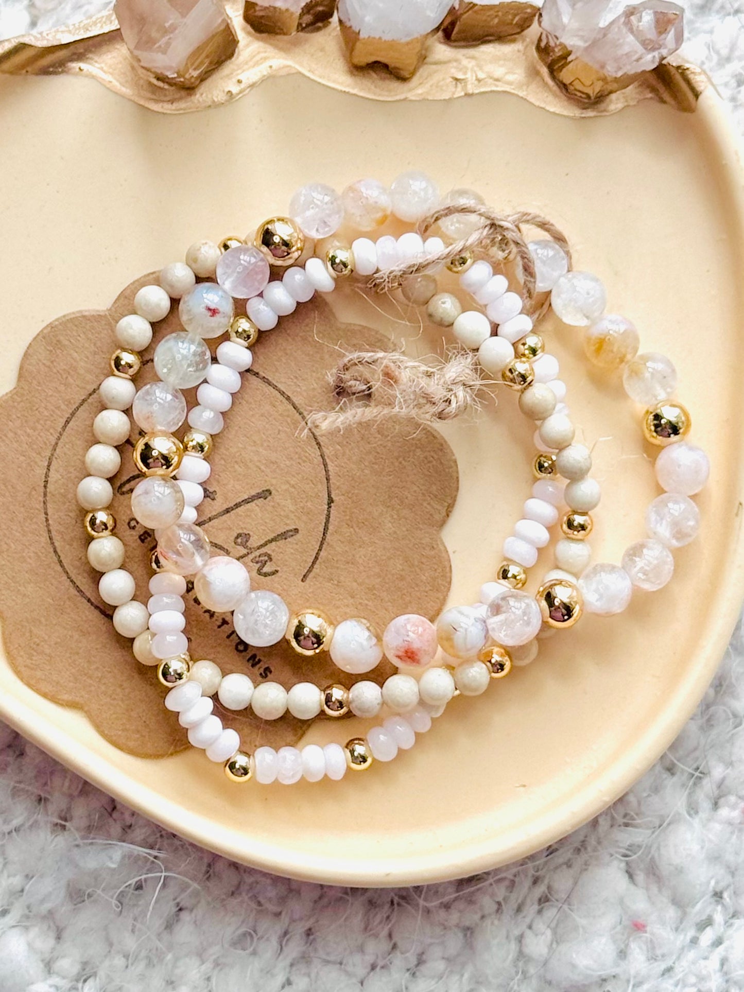 Cream + Gold Stack (3-stack)