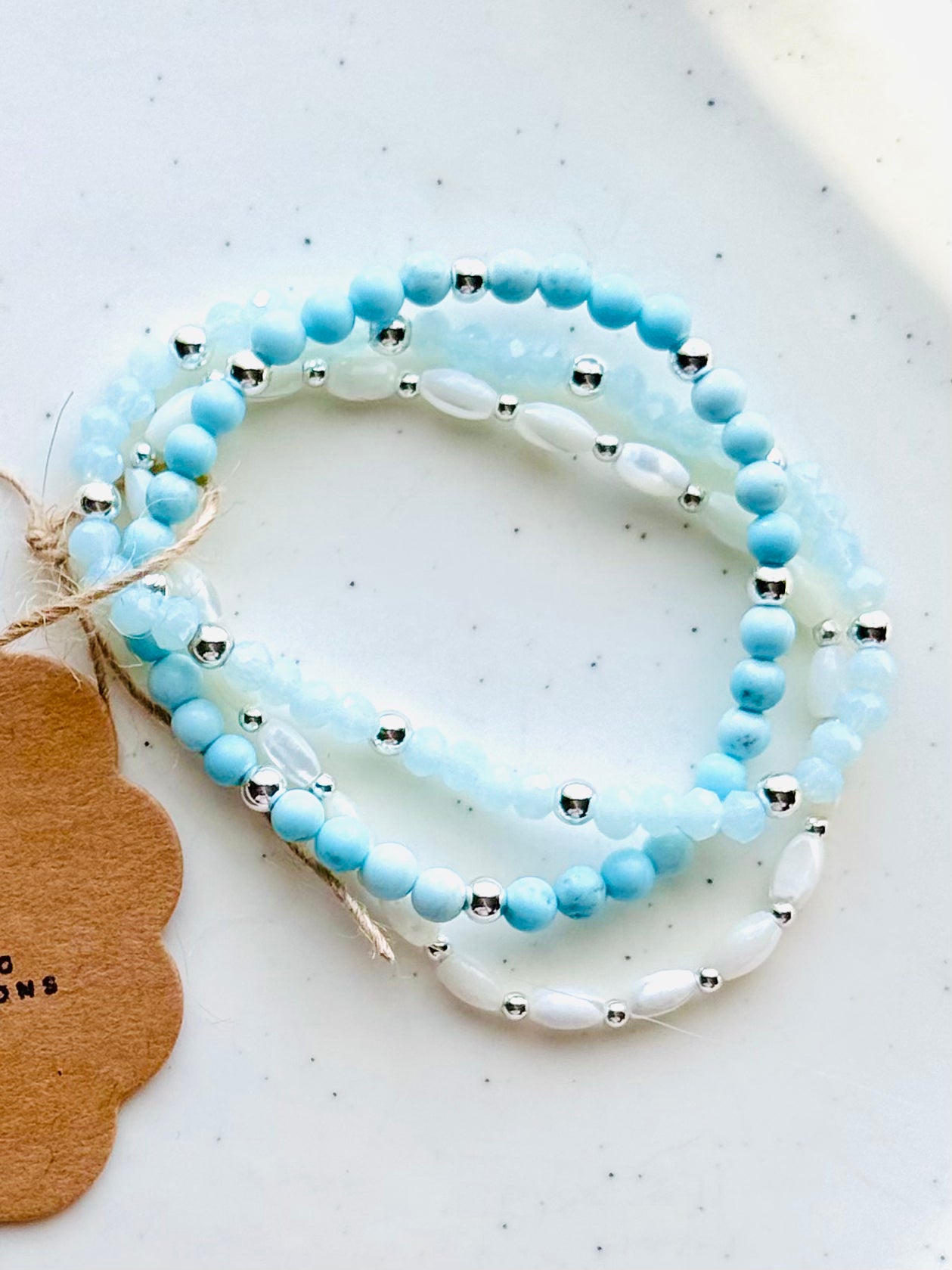 Baby Blue + Silver (3-stack)