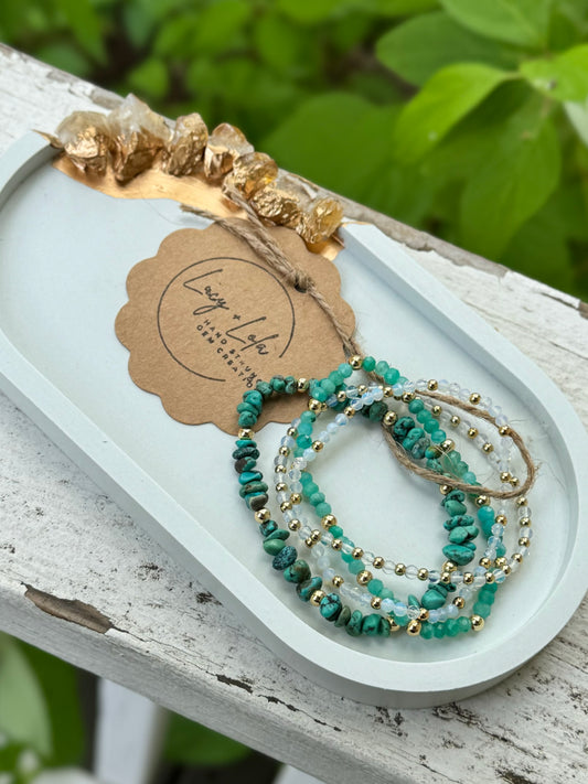 Turquoise + Gold (4-stack)