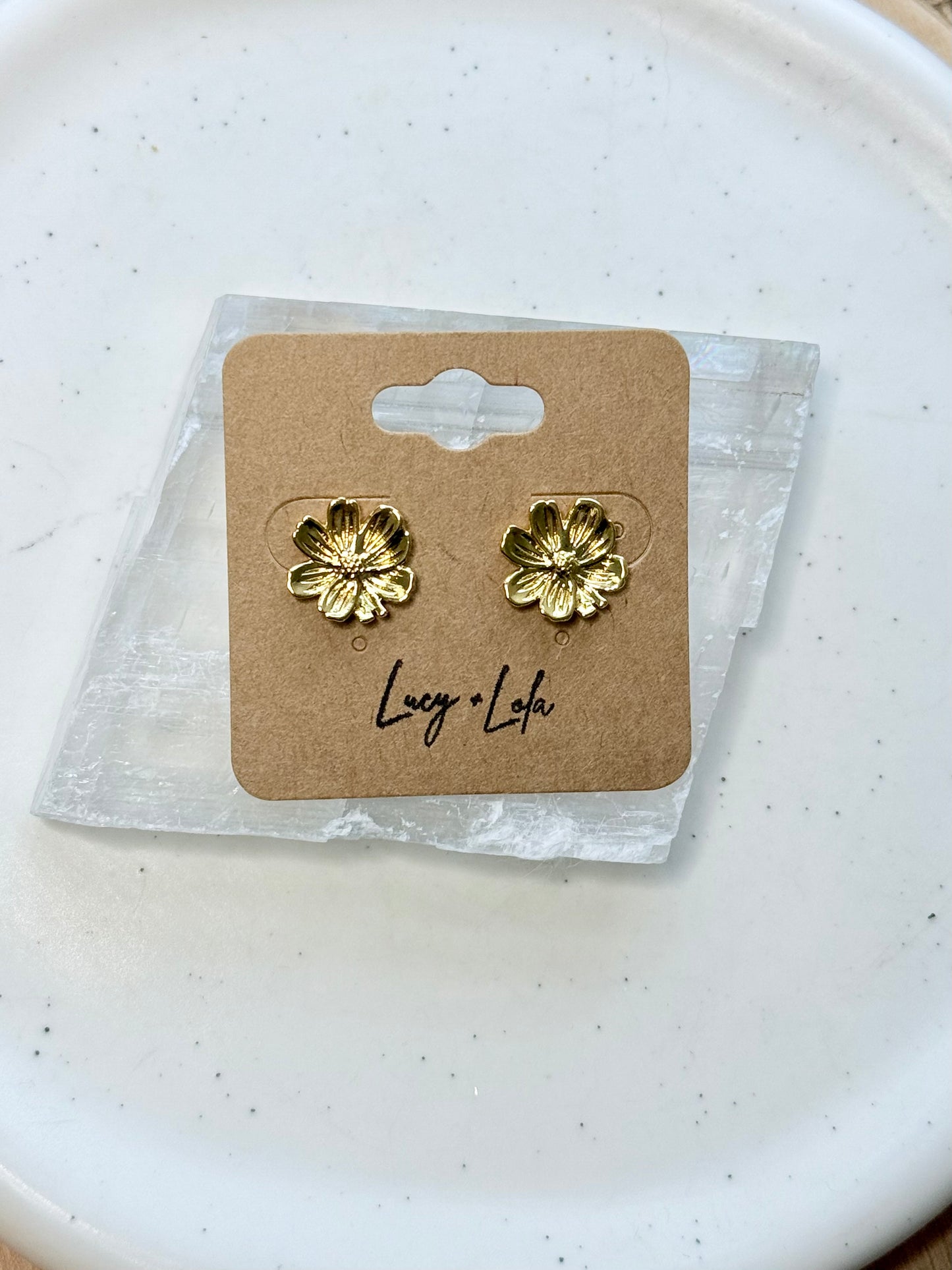 Gold Daisy Mini Stud Earrings