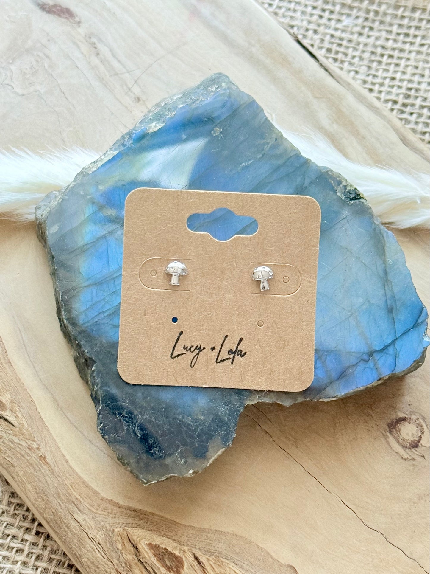 Zircon Mushroom Mini Stud Earrings