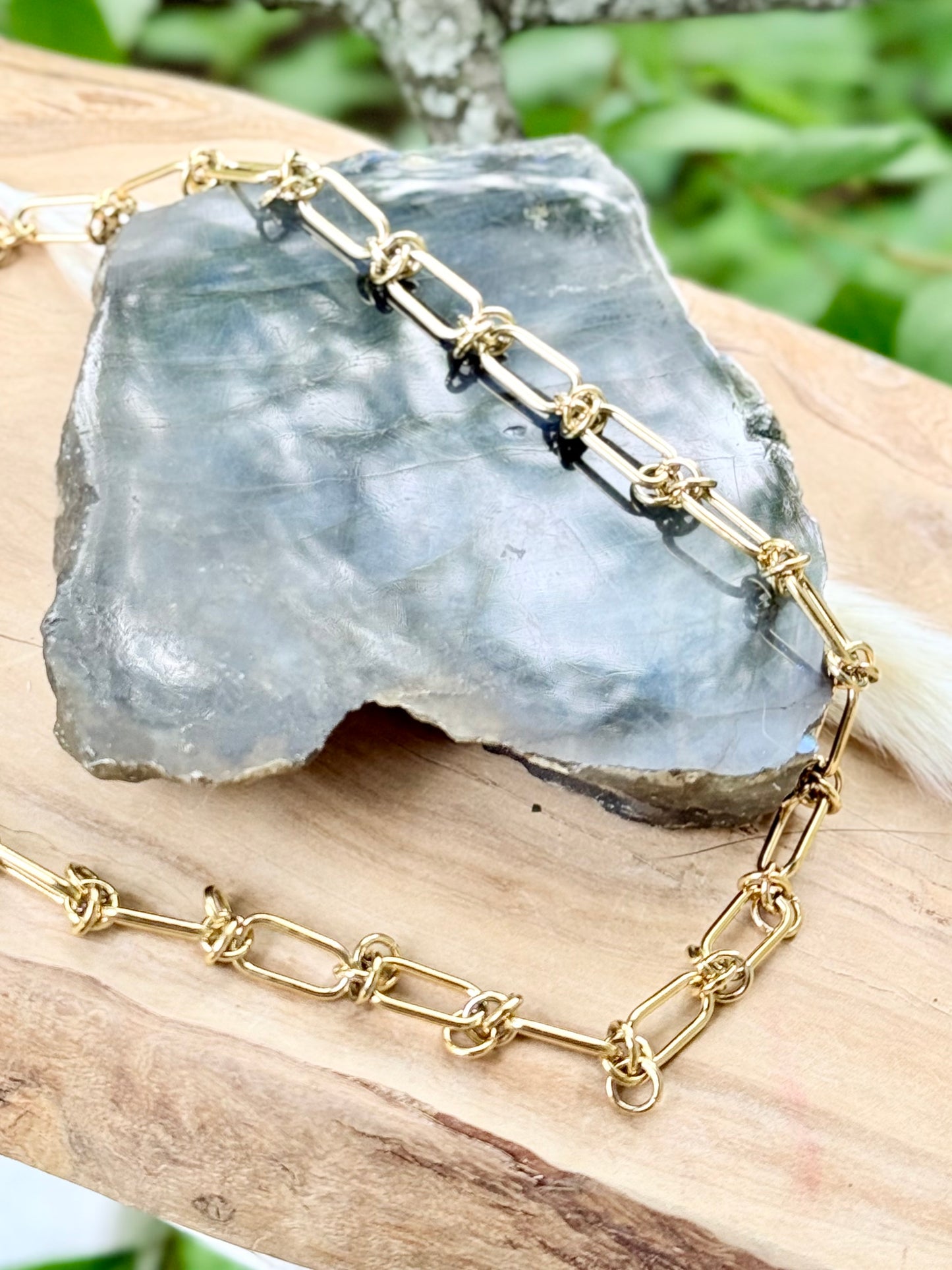 Gold Stainless Steel Barbed Wire Chain Necklace