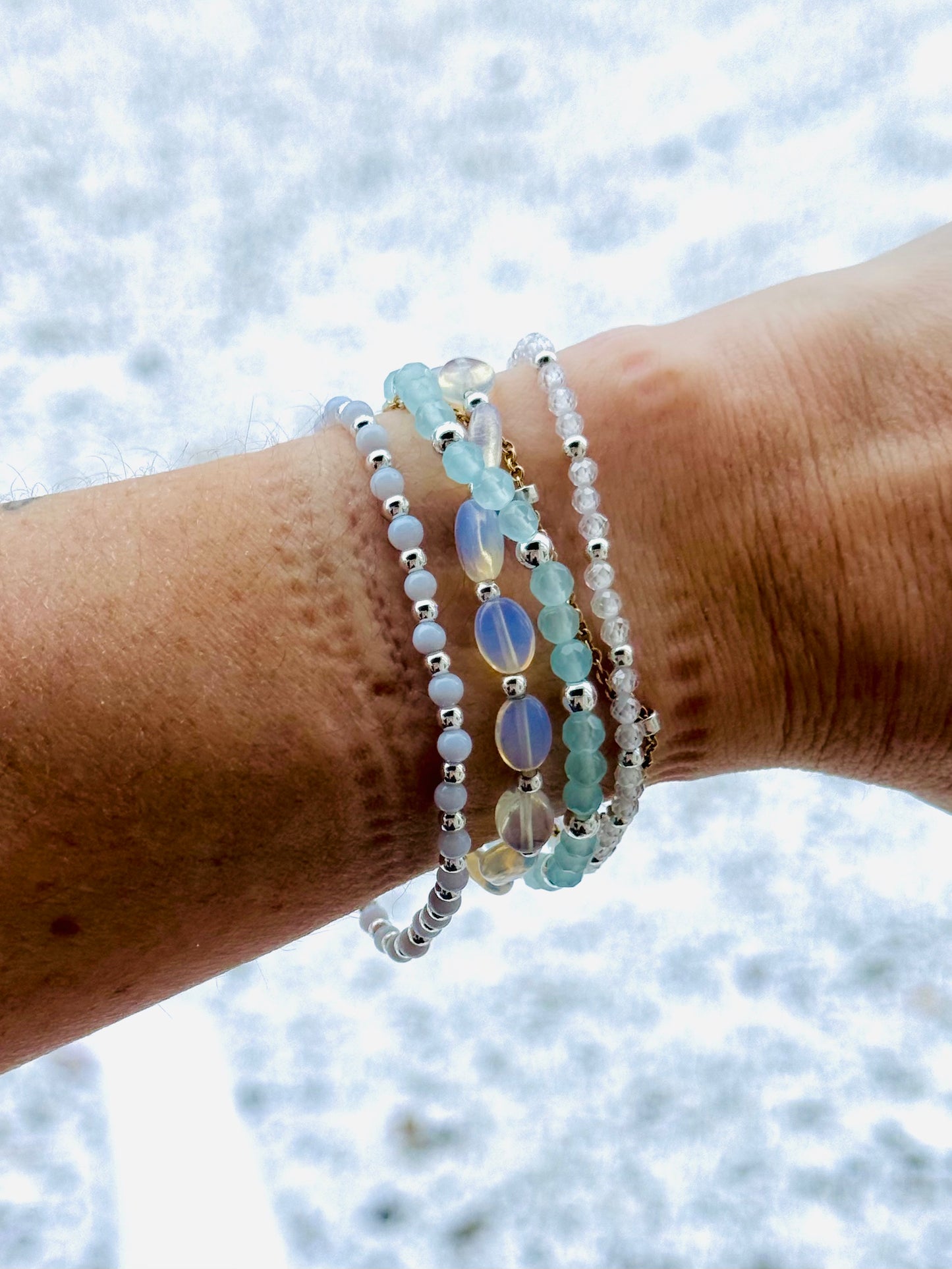 Aqua + Silver (4-stack)