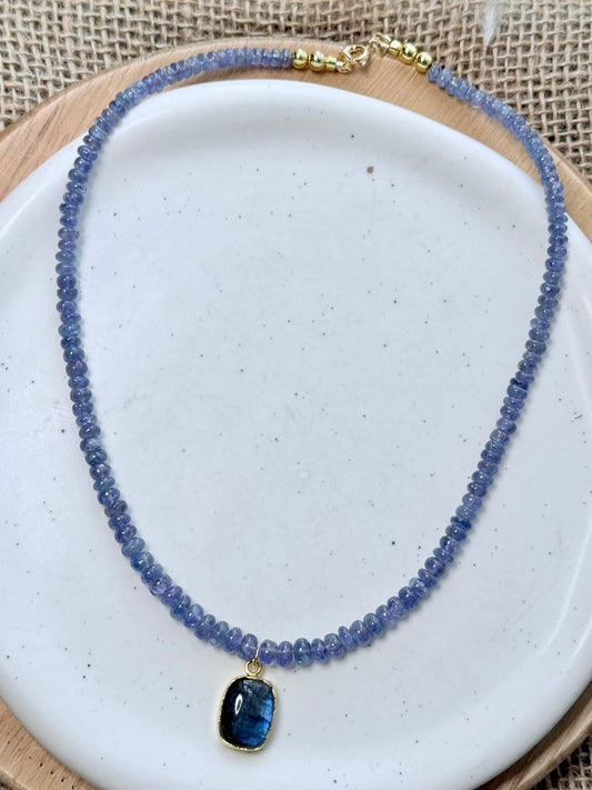 Luxe Tanzanite + Labradorite Pendant Necklace
