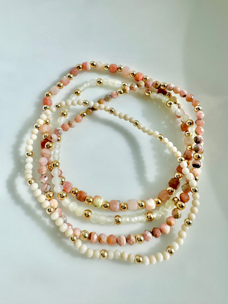 Pink + Cream in Gold Stack (4-stack)