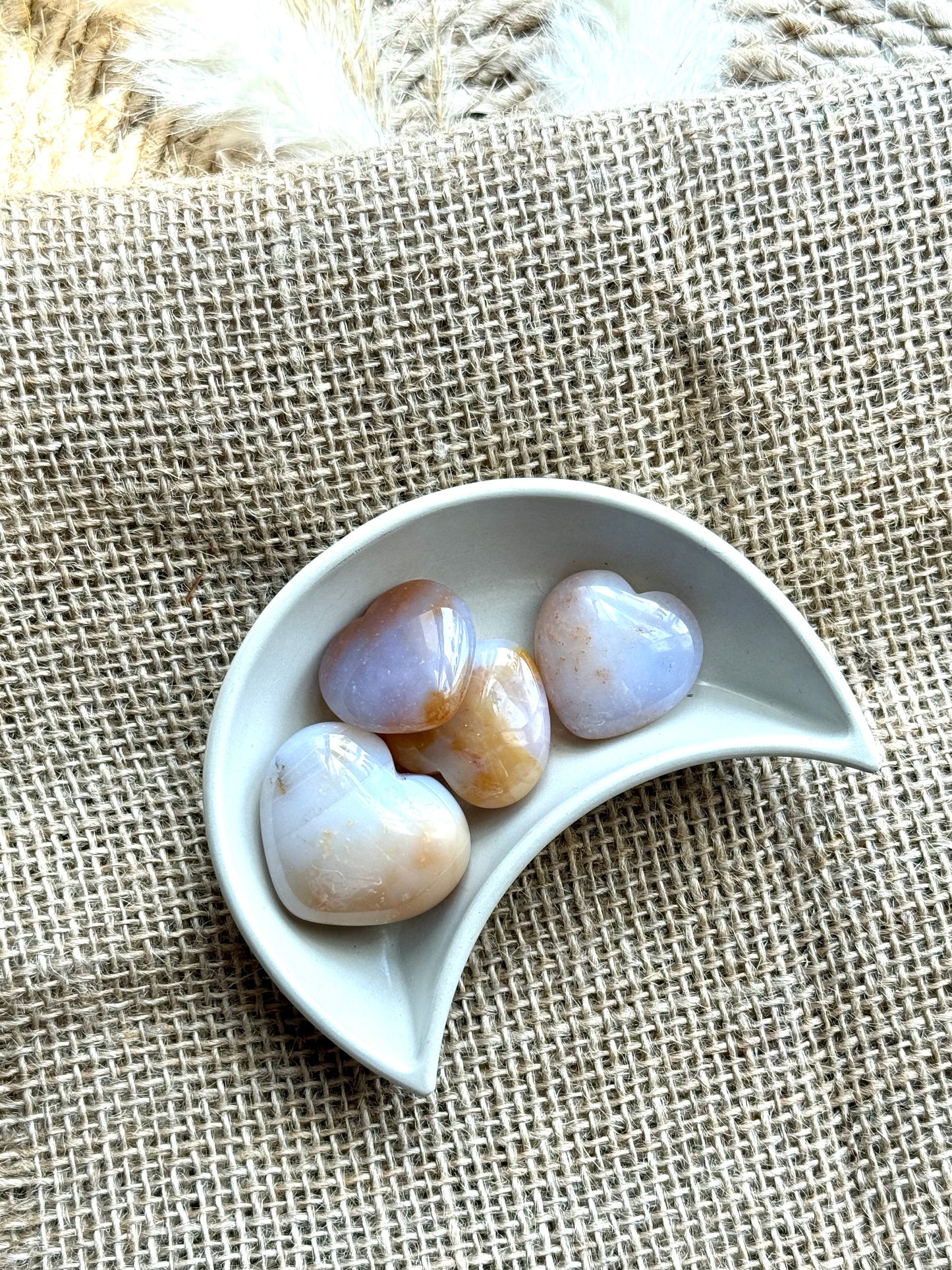 Agate Heart Palm Stone