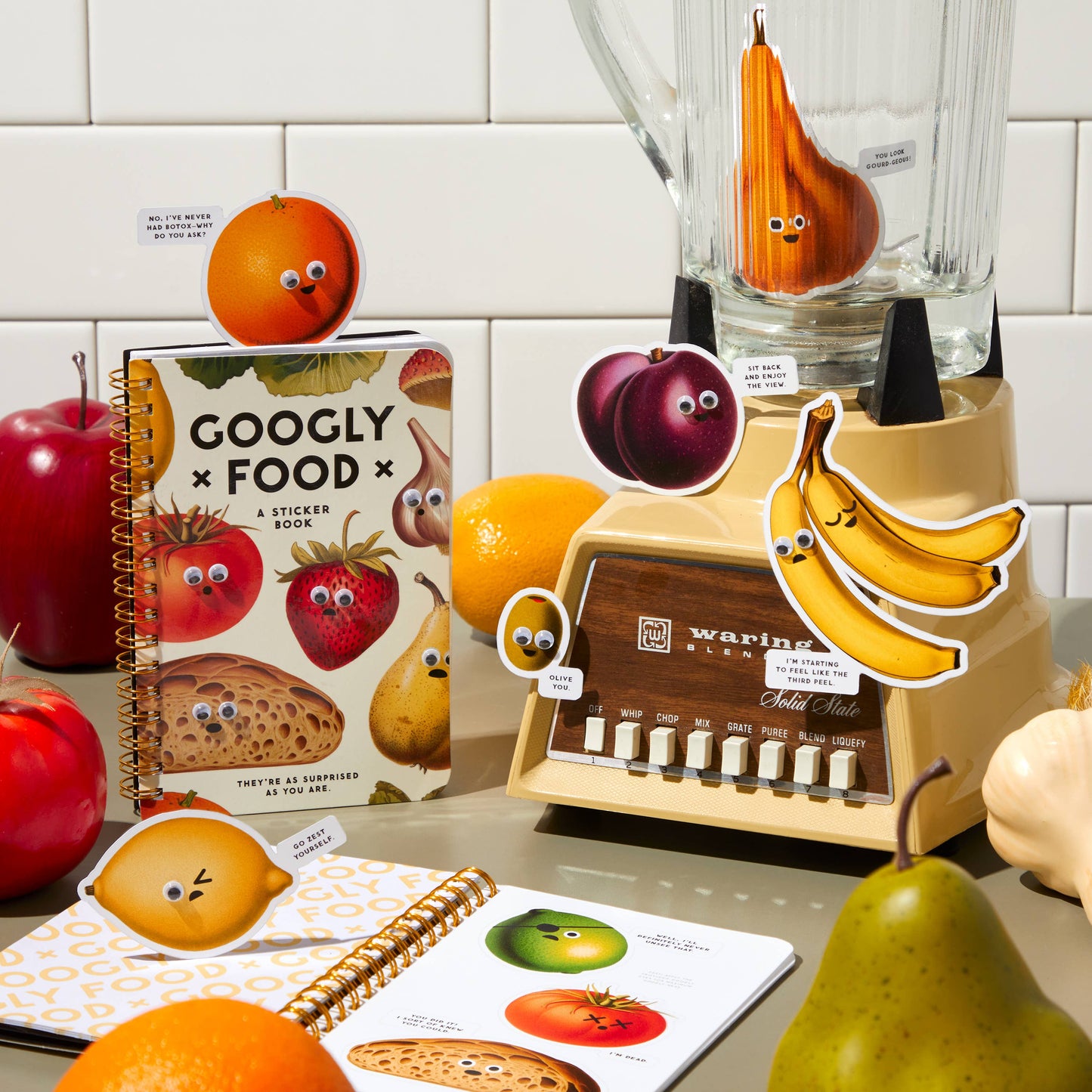 Brass Monkey Googly Food Sticker Book