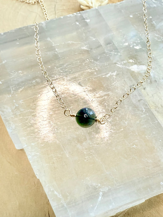 Black Ethiopian Opal + Gold Filled Necklace
