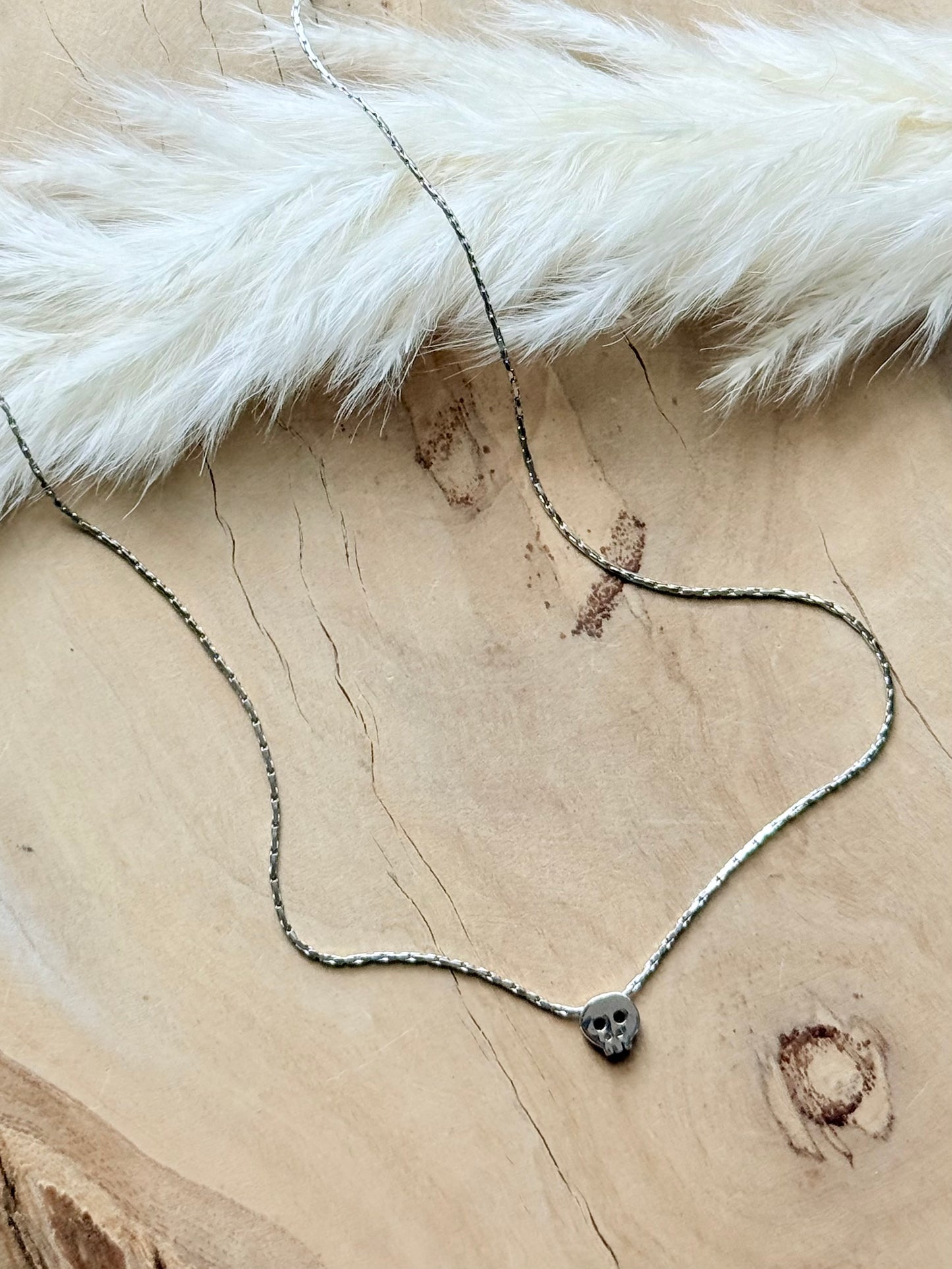 Itty Bitty Stainless Steel Skull Necklace