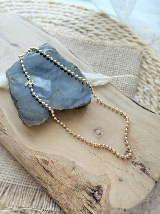 Gold Stainless Steel Ball Chain Necklace