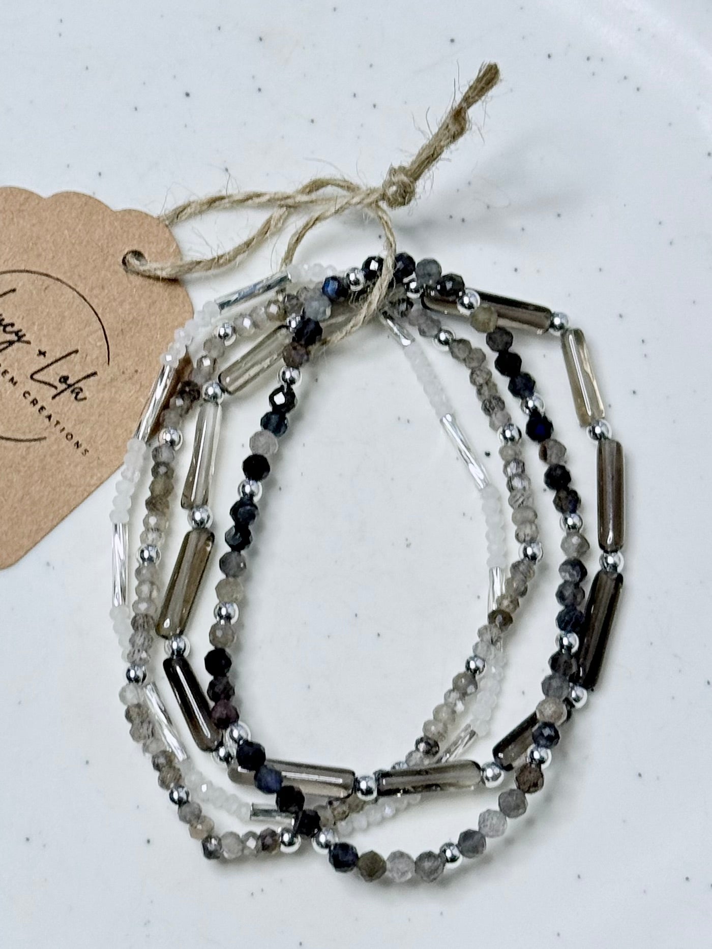 Black + Gray in Silver Stack (4-stack)