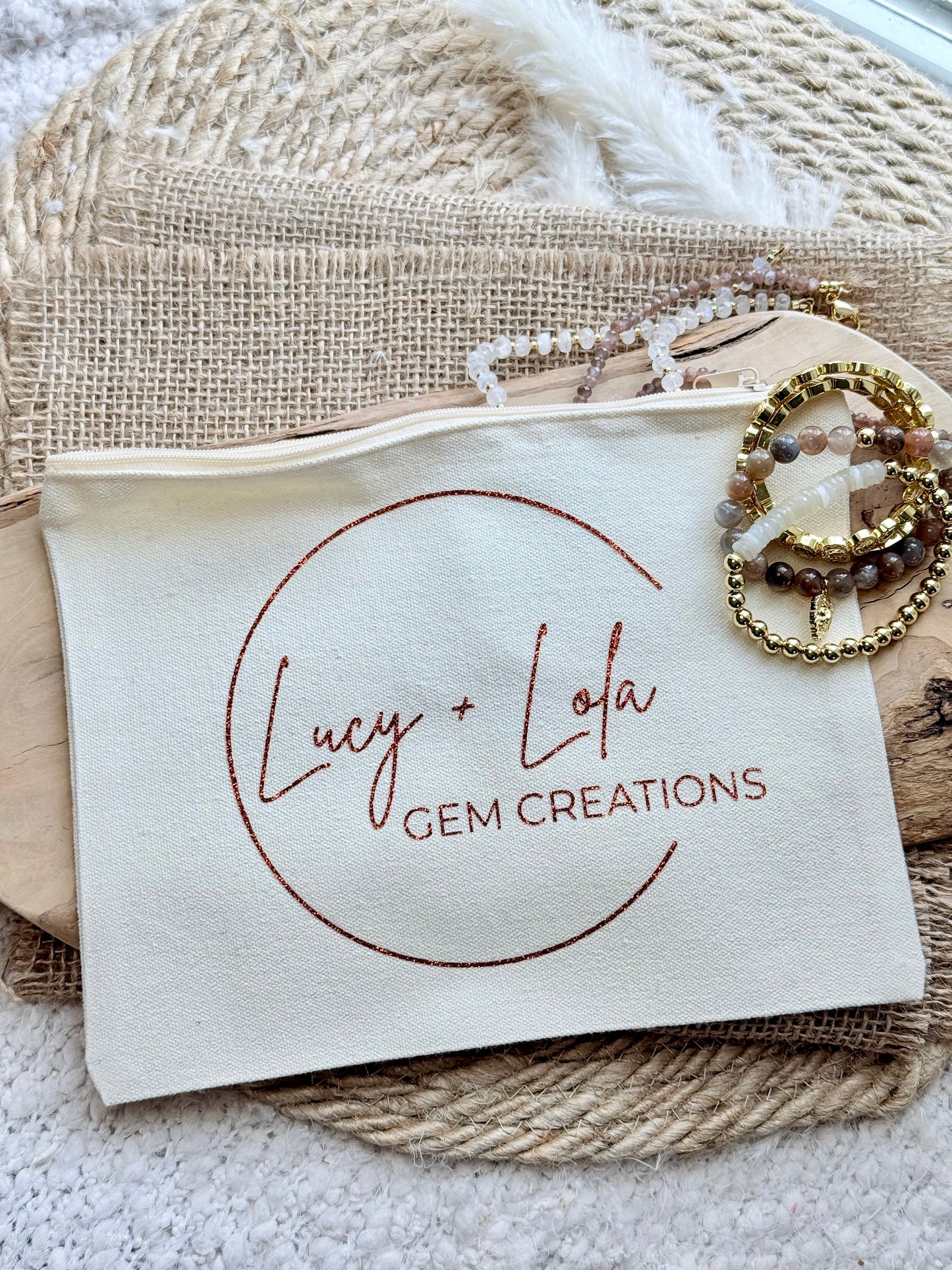 Lucy + Lola Large Canvas Pouch