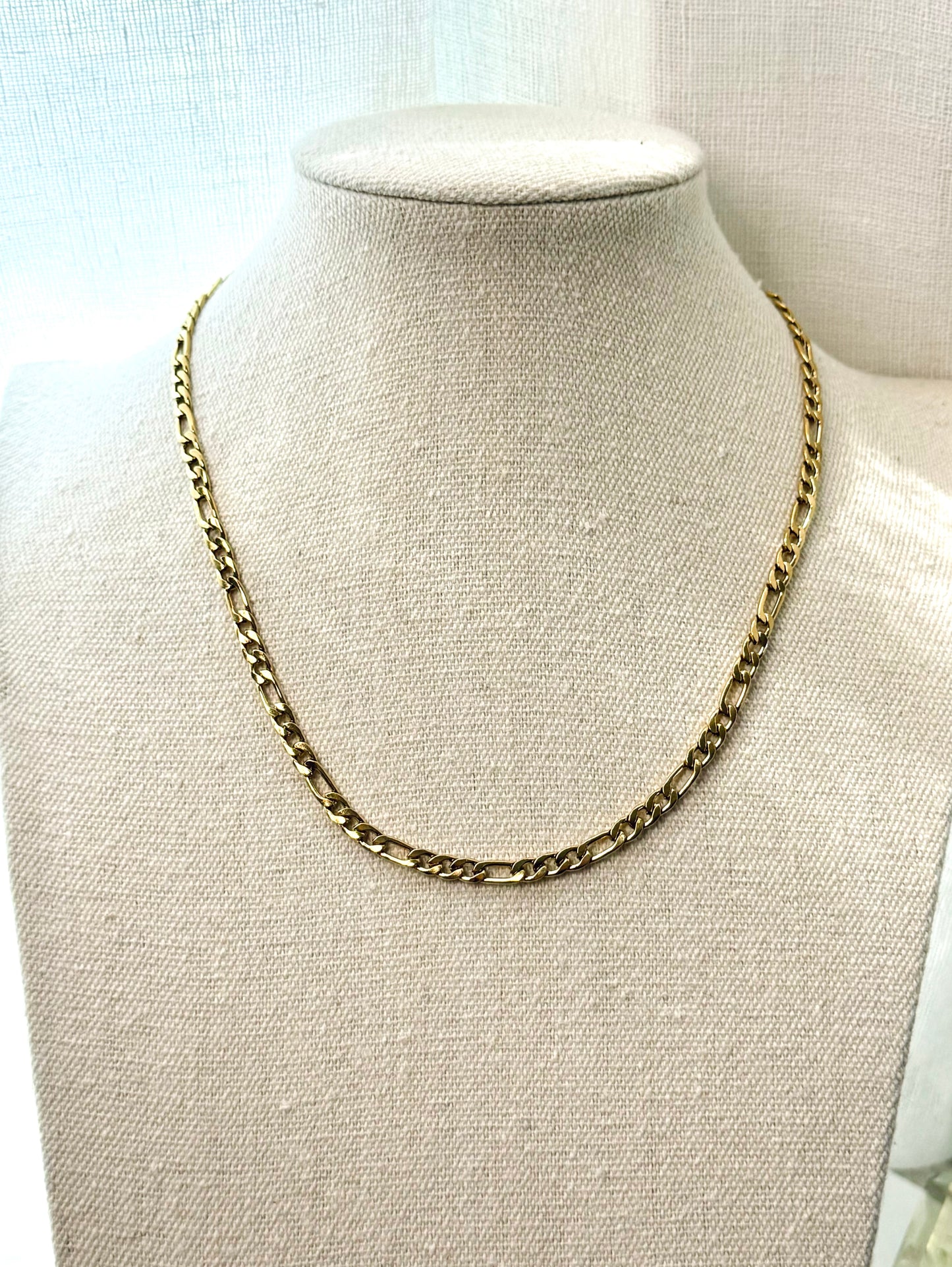 Waterproof Gold Figaro Necklace