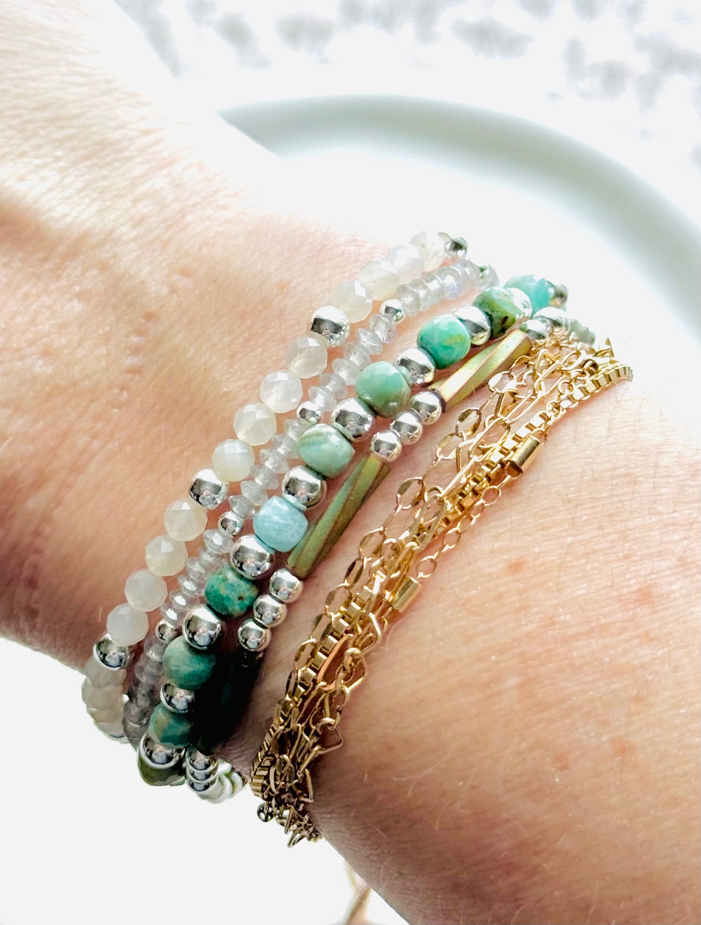 Teal + Silver (4-stack)