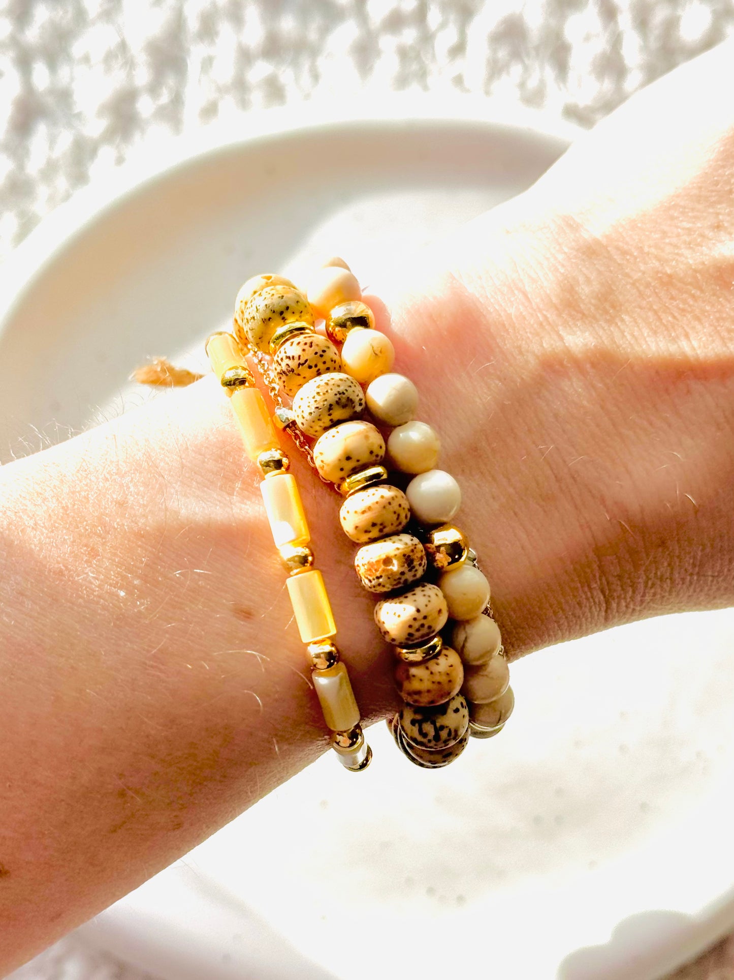 Neutral + Gold (3-stack)