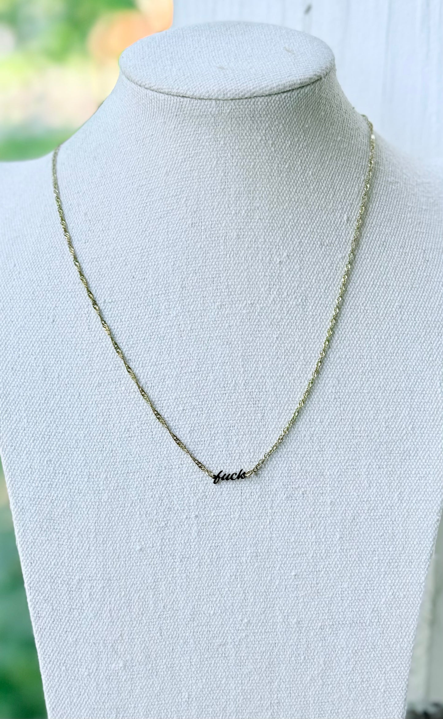 Gold Stainless Steel Fuck Necklace