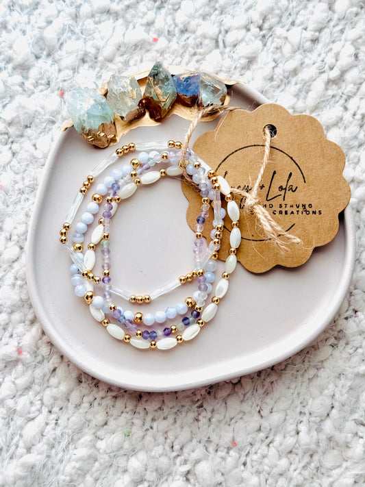 Blue + Purple in Gold Stack (4-stack)