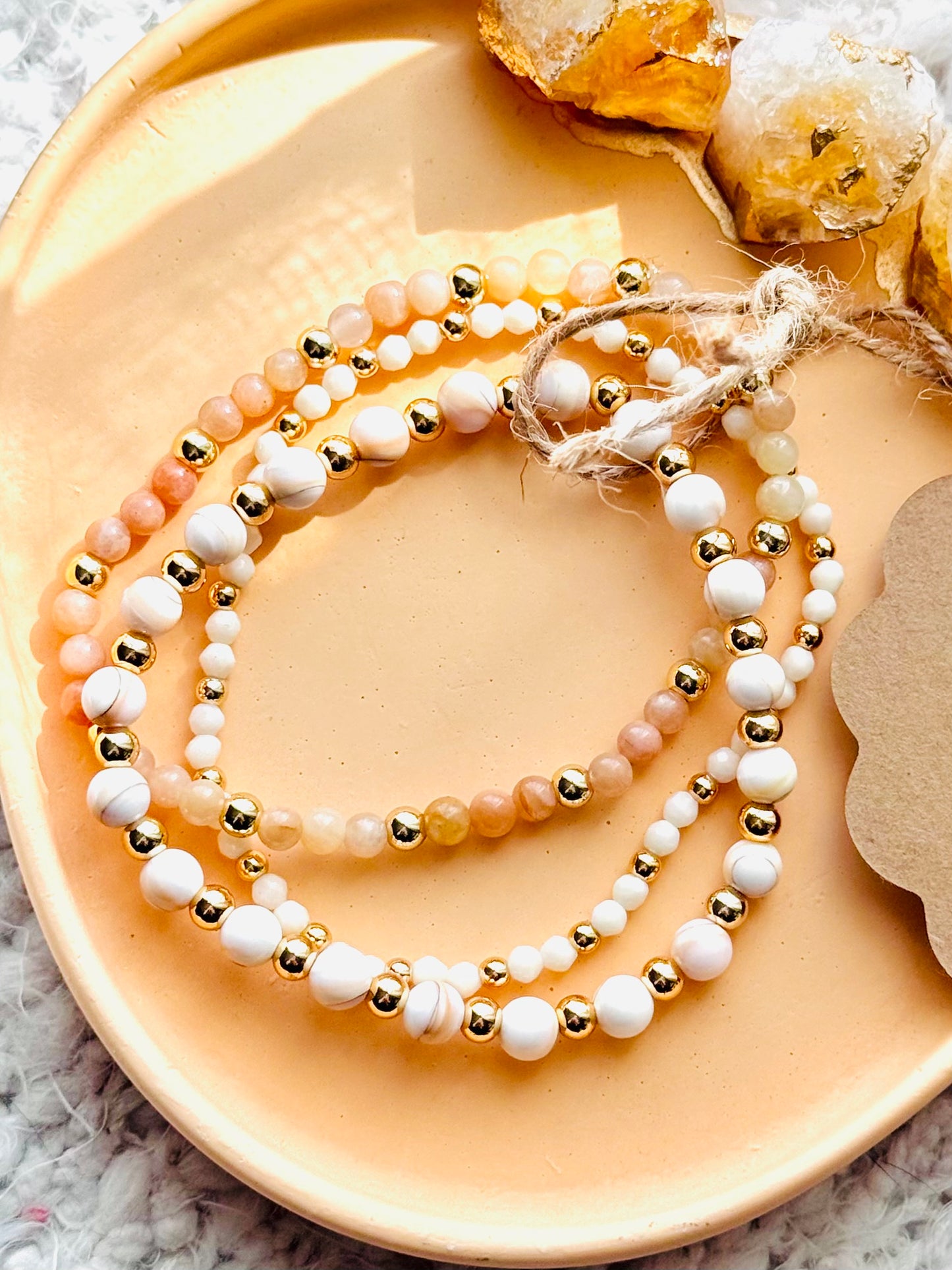 Coral + Gold (3-stack)