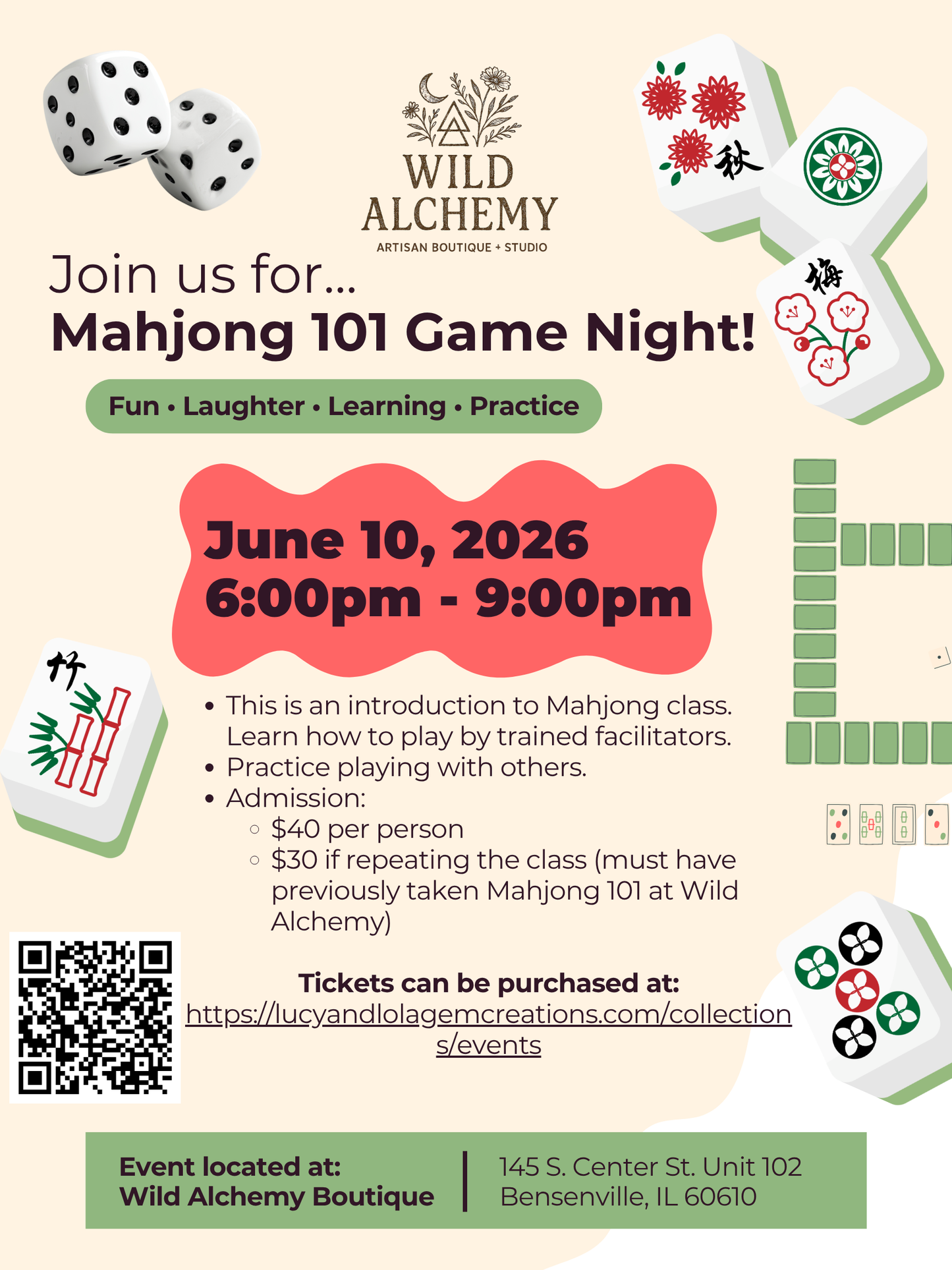 Game Night! Introduction to Mahjong - June 10, 2026