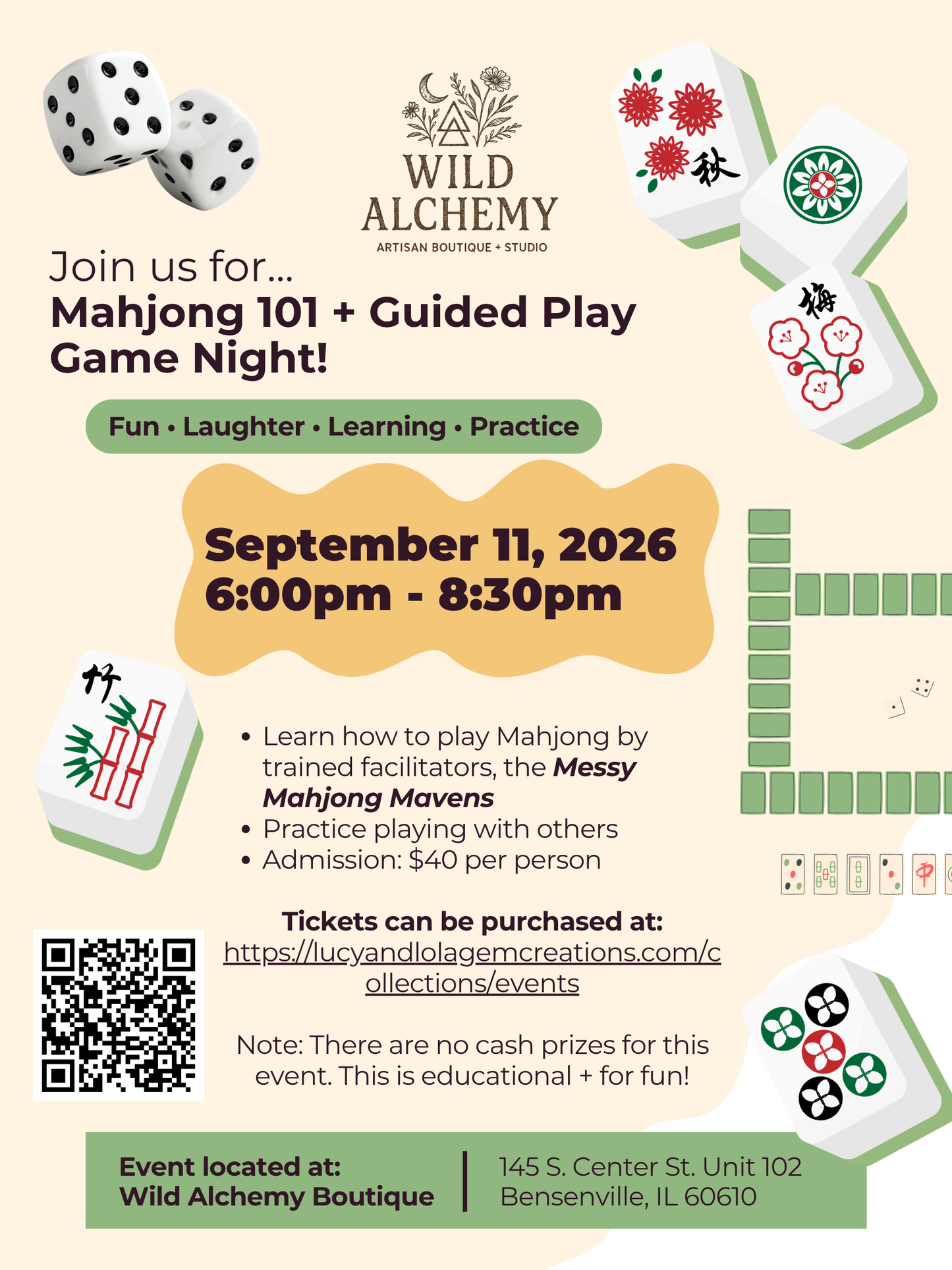 Game Night: Mahjong 101 + Guided Play Night - September 11, 2026