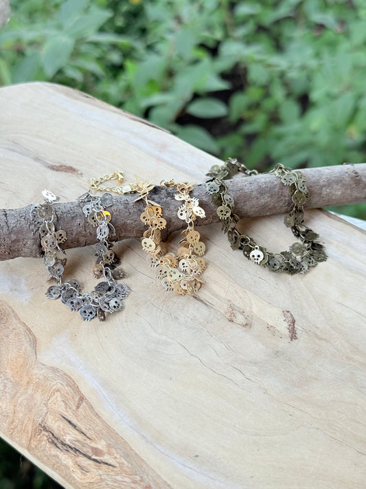 Sequin Skull Sequin Chain Bracelet