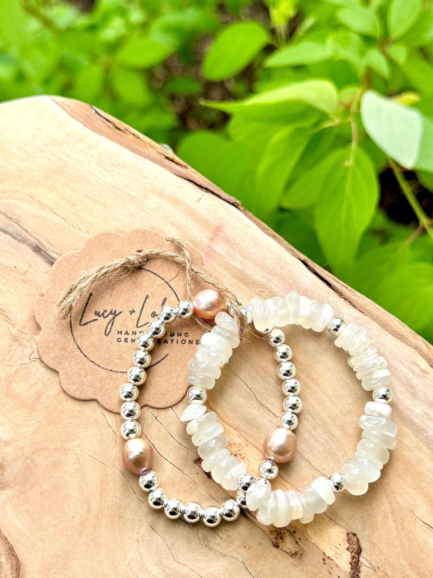 Freshwater Baroque Pearl +  Moonstone Duo in Silver