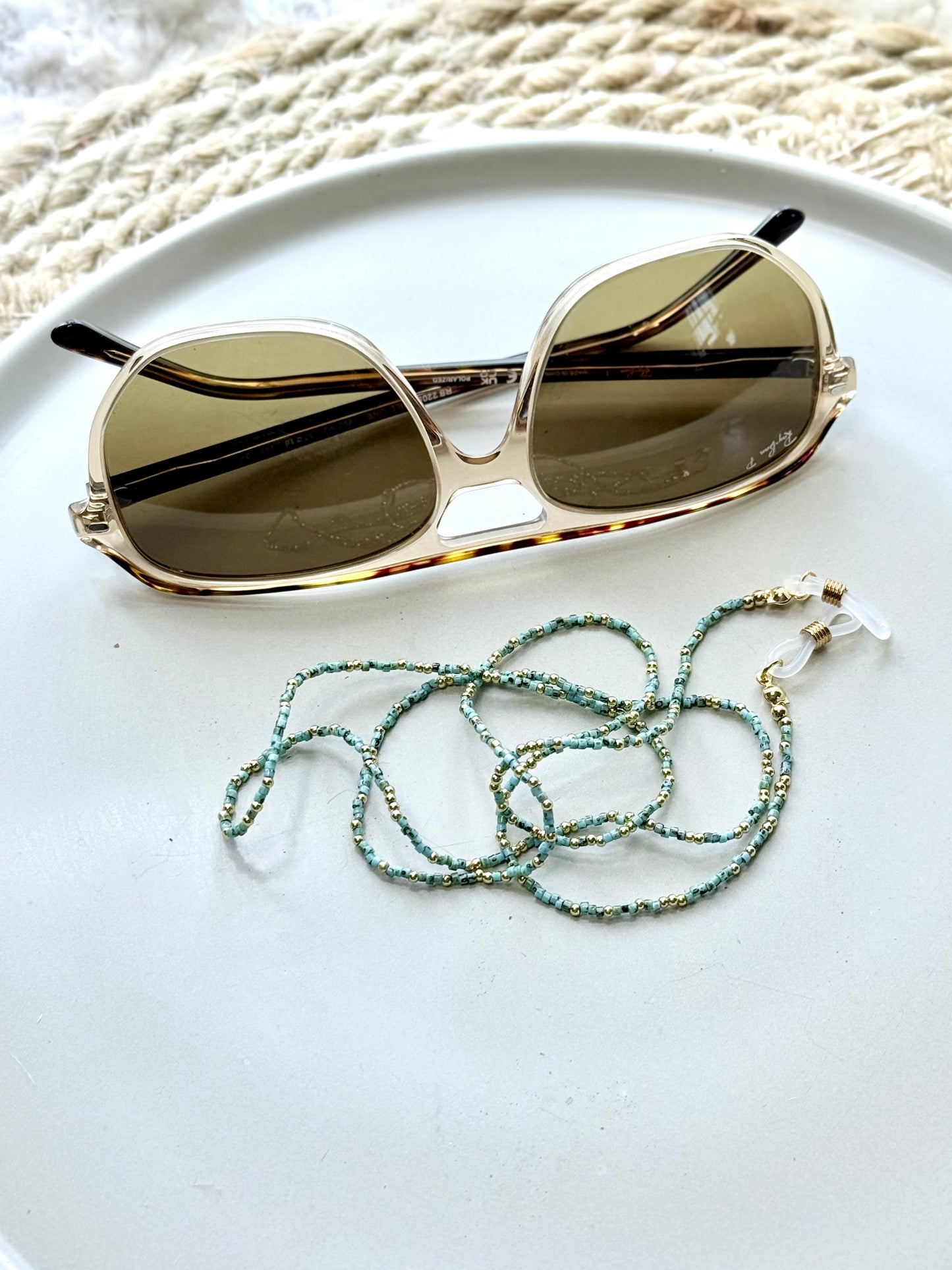Turquoise + Gold Glasses Strap