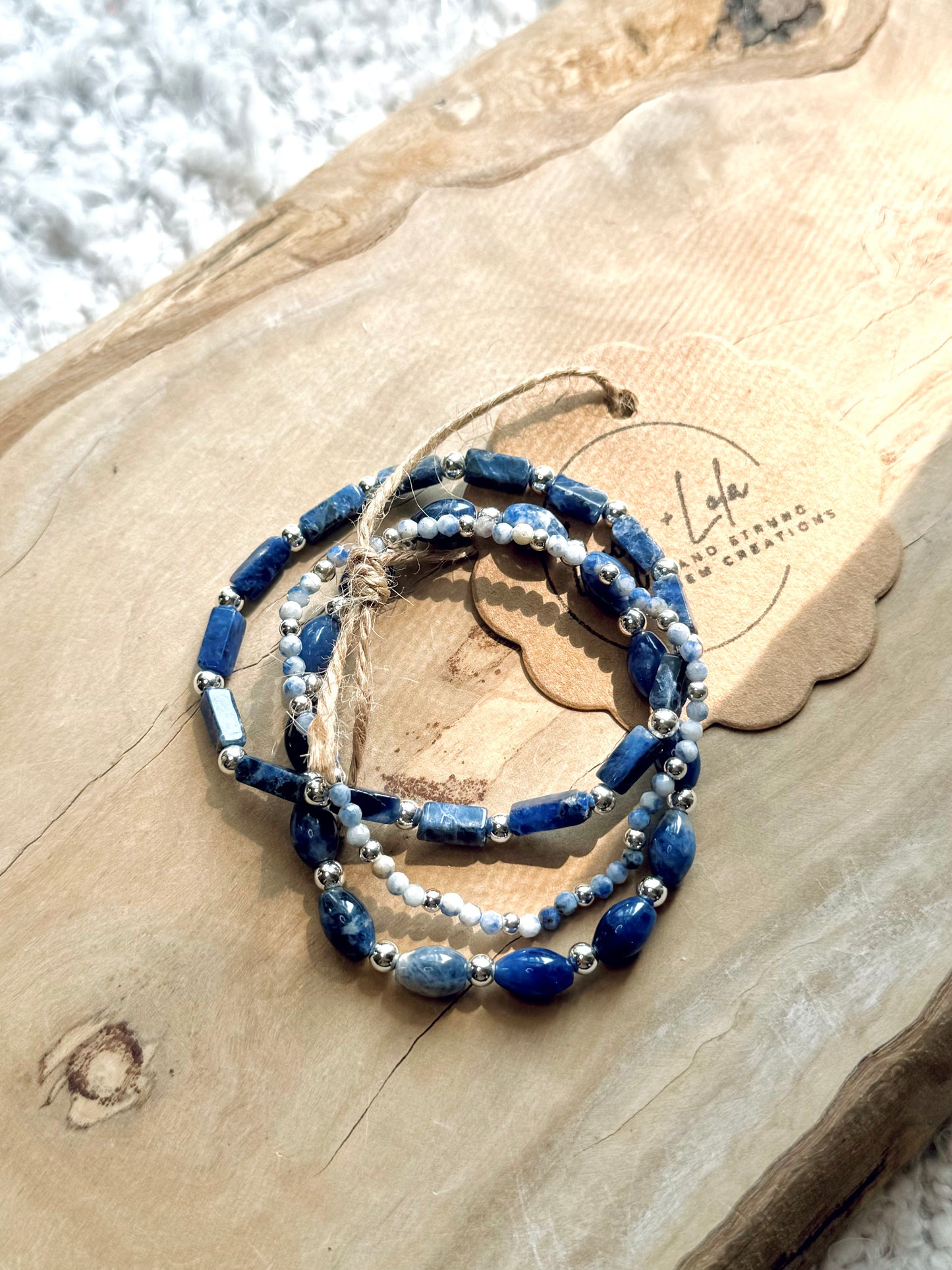 Sodalite + Silver Stack (3-stack)