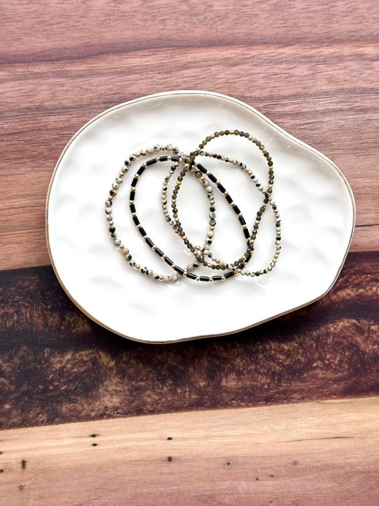 Black + Cream Gold Stack (4-stack)