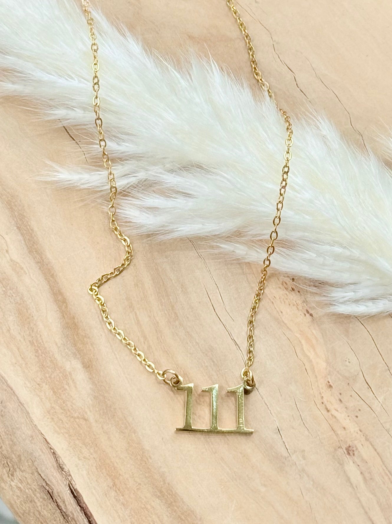 Dainty Gold Angel Number 111 Necklace