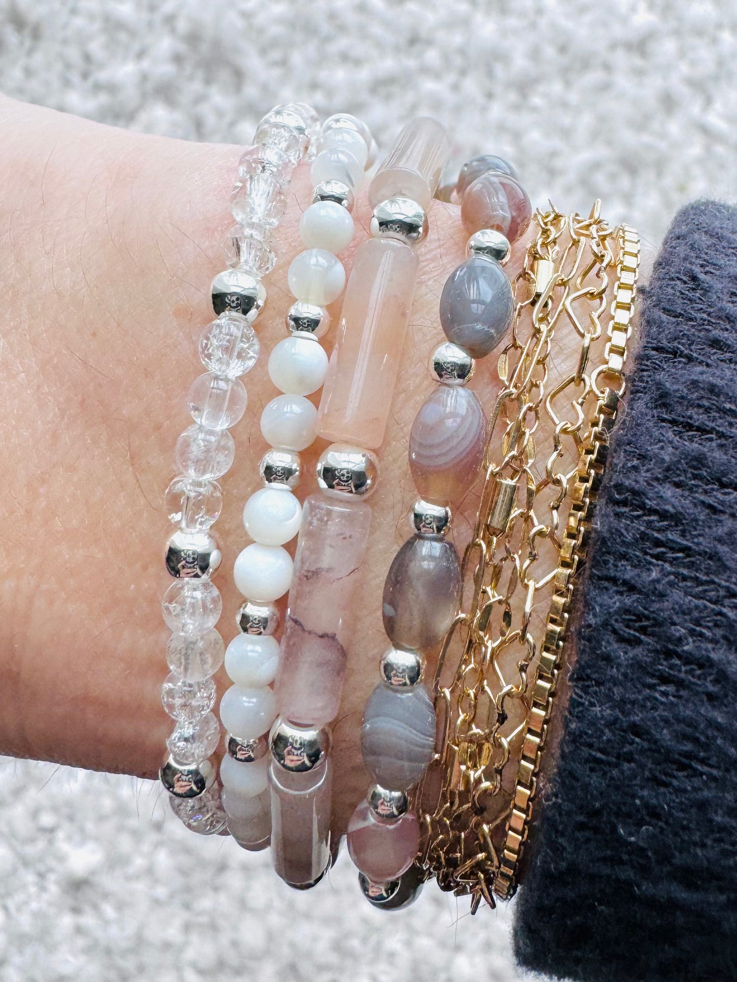 Mauve + Silver (4-stack)