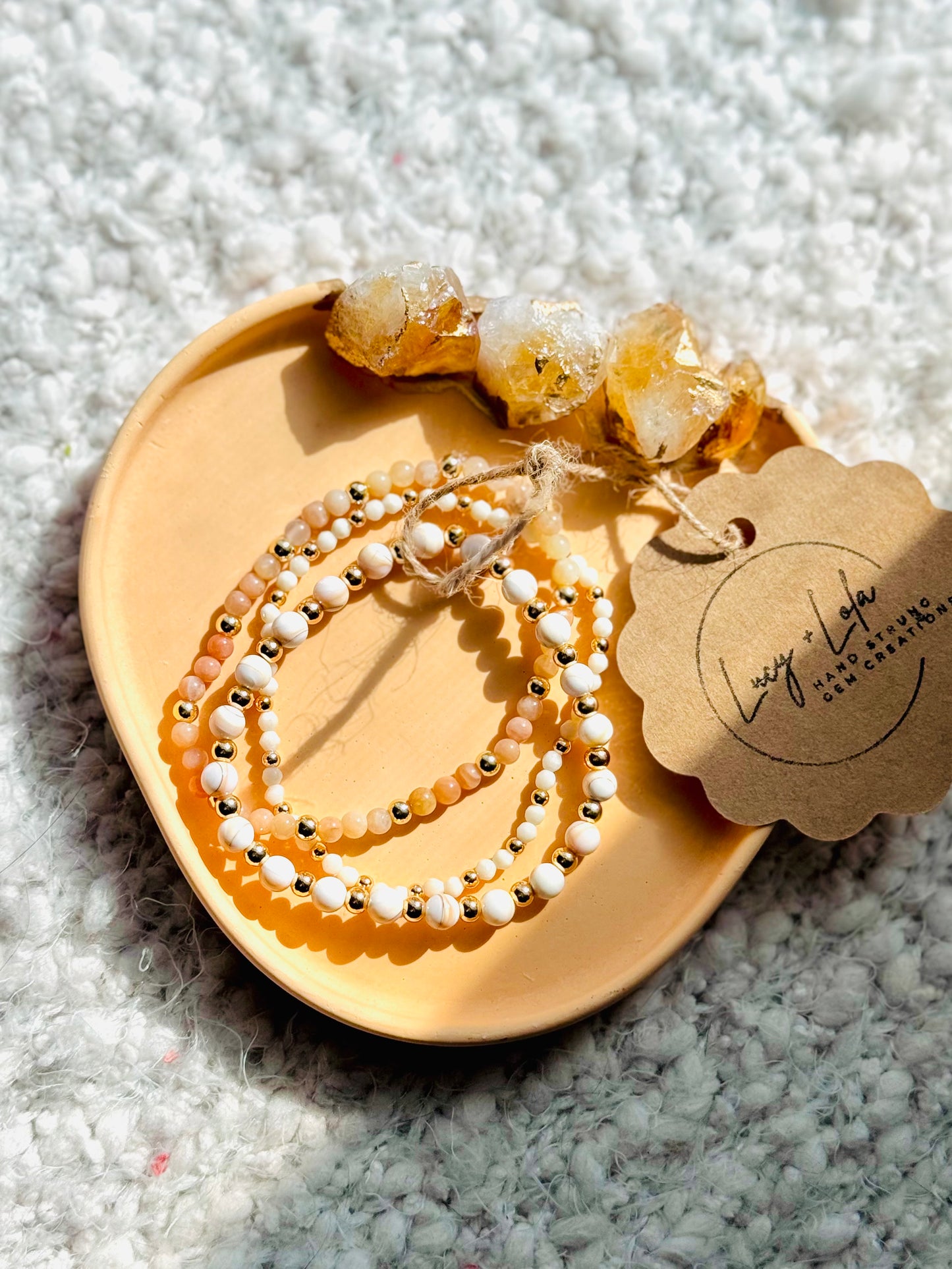 Coral + Gold (3-stack)