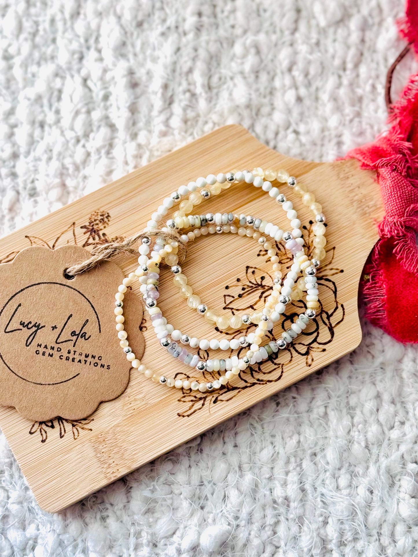 Whites + Cream in Silver (4-stack)