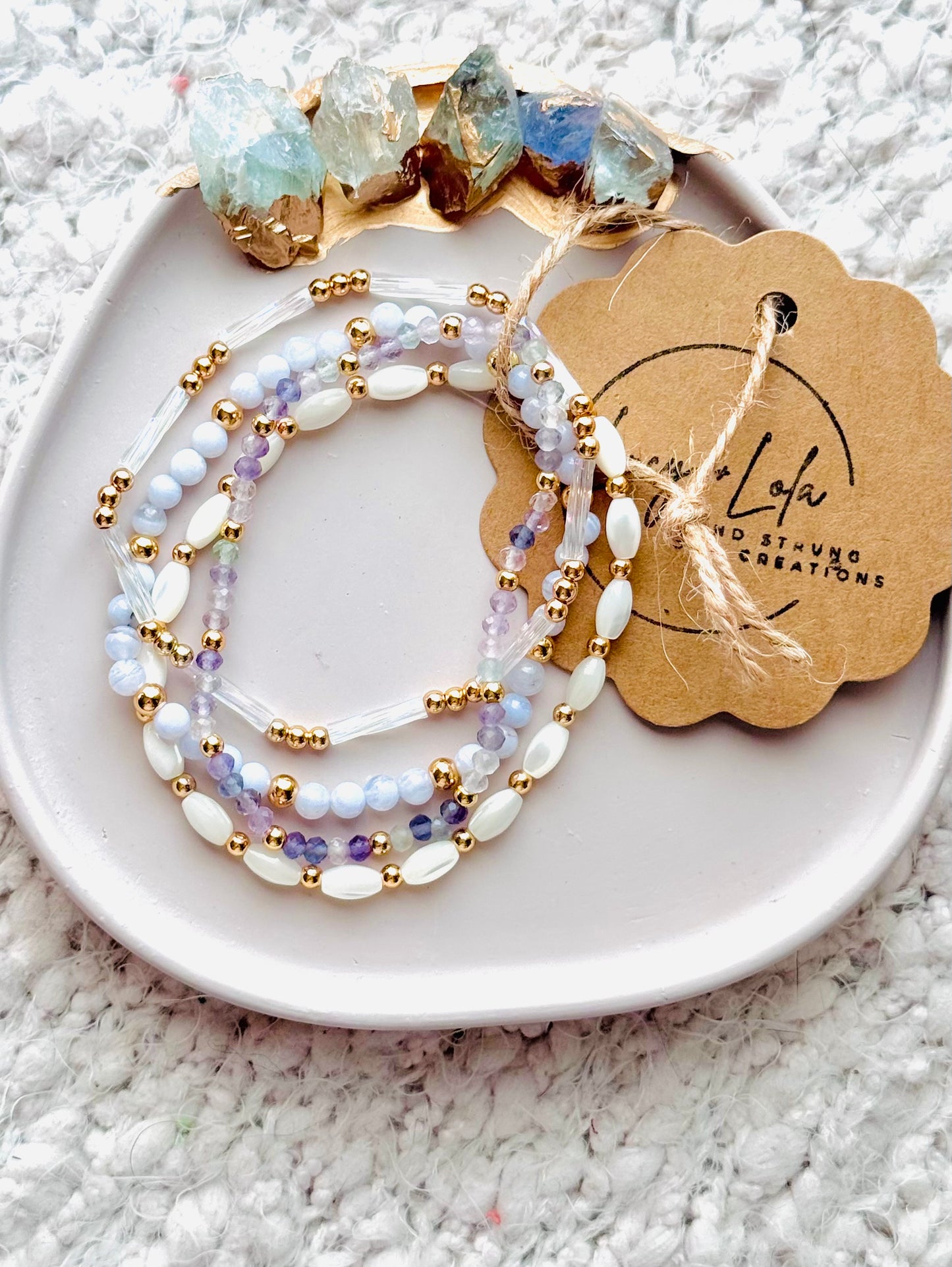 Blue + Purple in Gold Stack (4-stack)