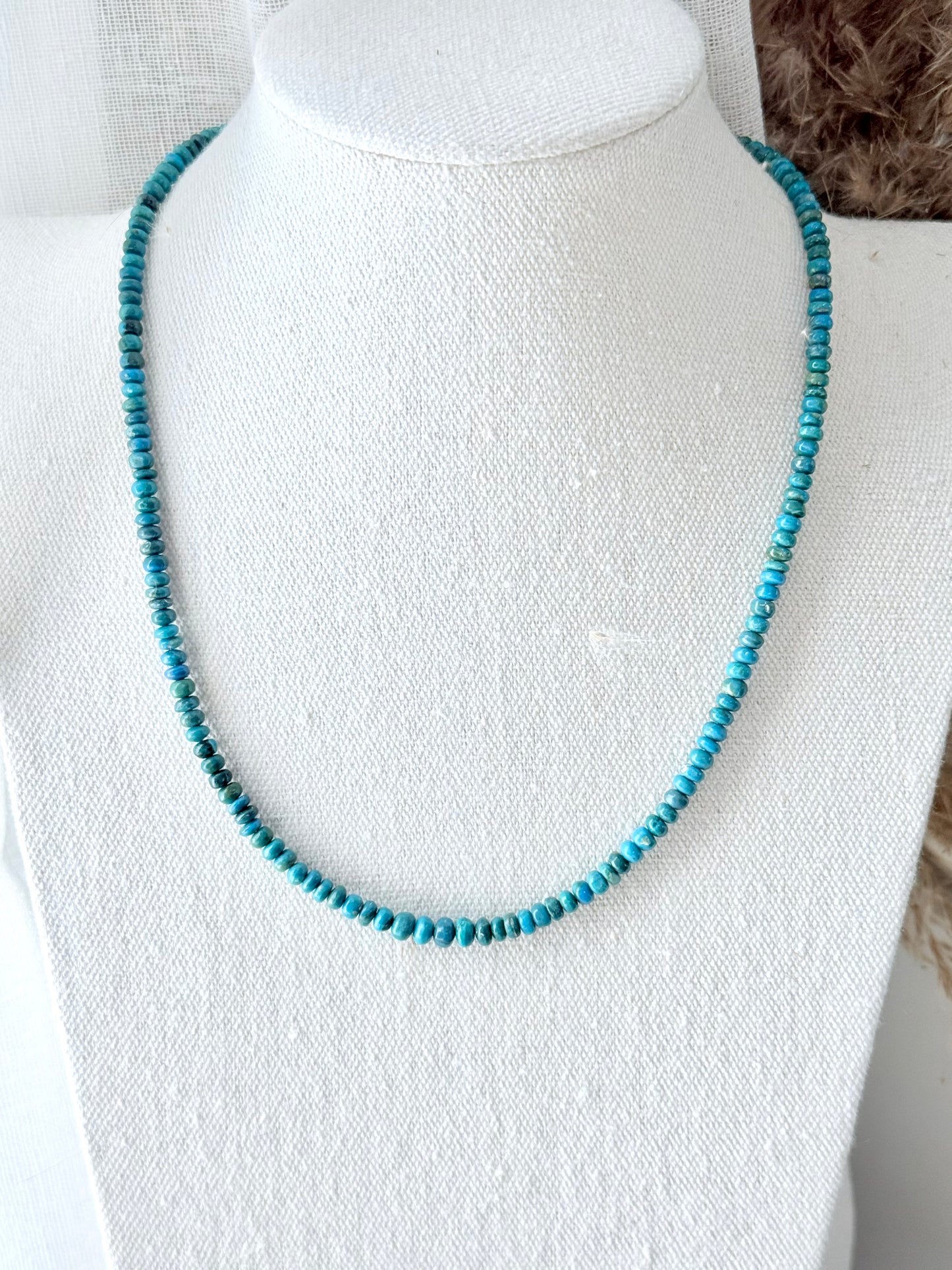 Luxe Blue Opal-Lime + Gold Beaded Necklace