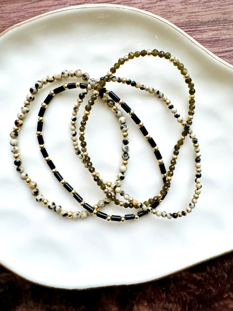 Black + Cream Gold Stack (4-stack)