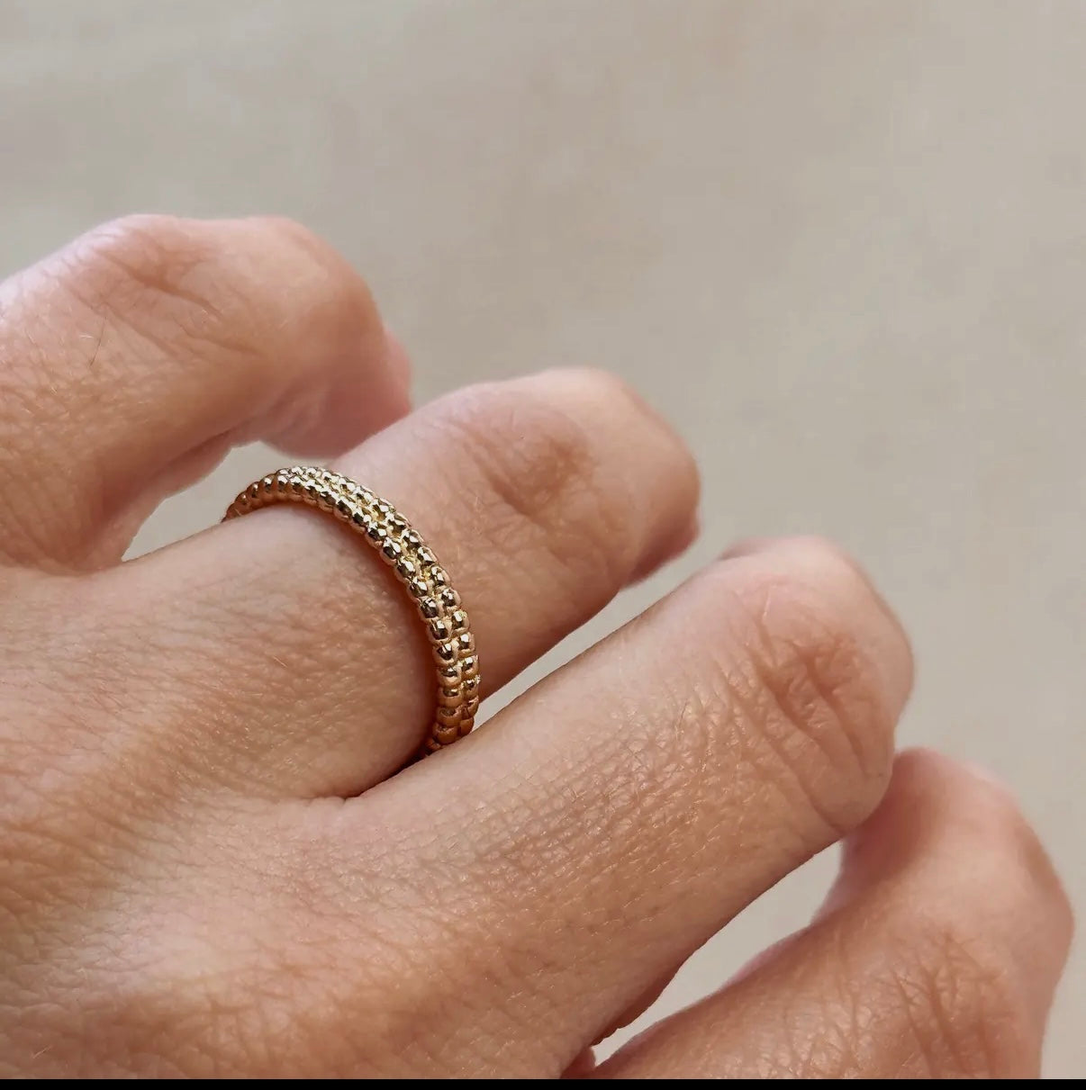 Gold Filled Double Beaded Stacking Ring