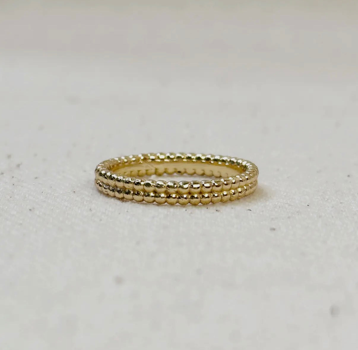 Gold Filled Double Beaded Stacking Ring